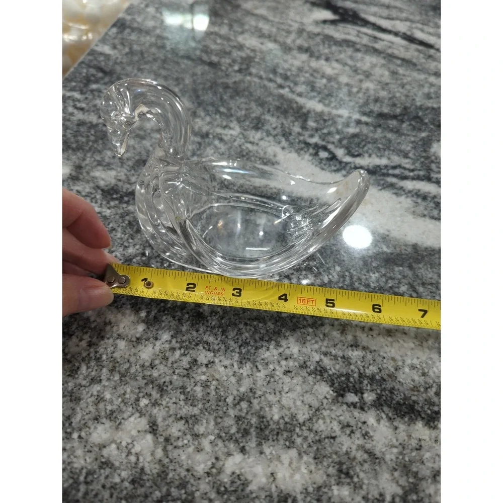Vtg. Kitsch Clear Lucite Swan Soap Dish Trinket Holder Bathroom/Kitchen 6